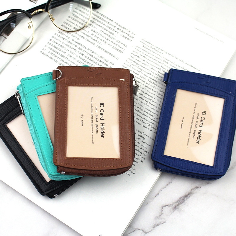 Strong Leather Double ID Badge Wallet